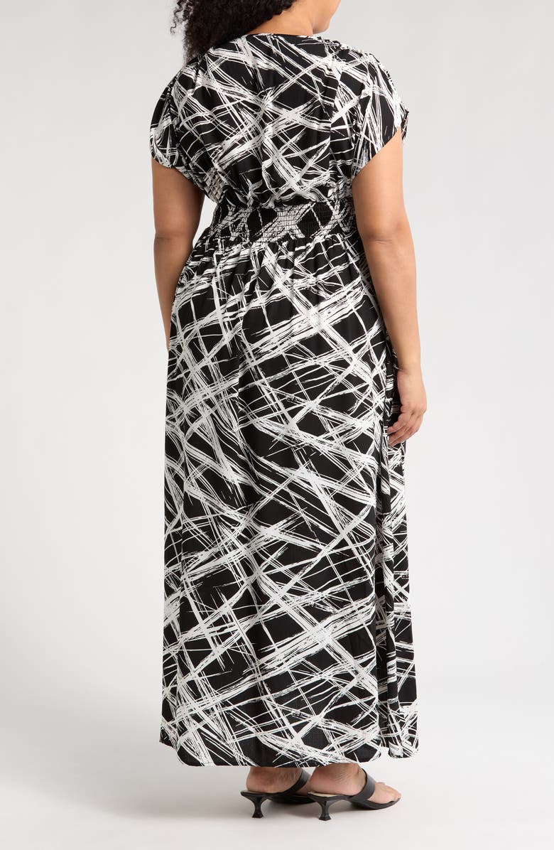 Renee C Smocked Waist Maxi Dress, Alternate, color, Black