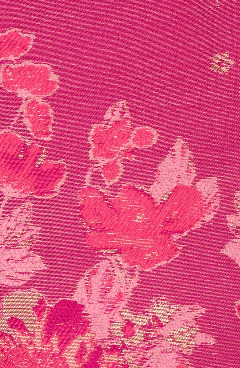 Adrianna Papell Metallic Border Jacquard Cocktail Dress, Alternate, color, 