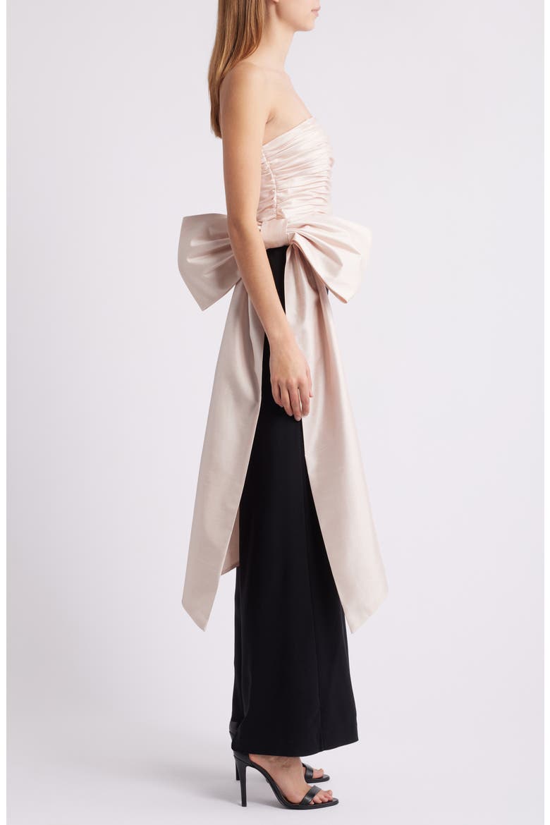 Ruched Strapless Jumpsuit, Alternate, color, CHAMPAGNE/ BLACK