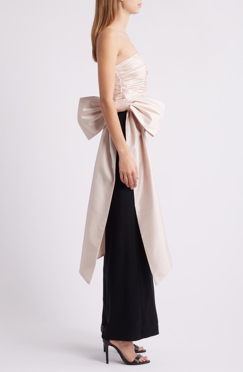 Hutch Ruched Strapless Jumpsuit, Alternate, color, Champagne/ Black