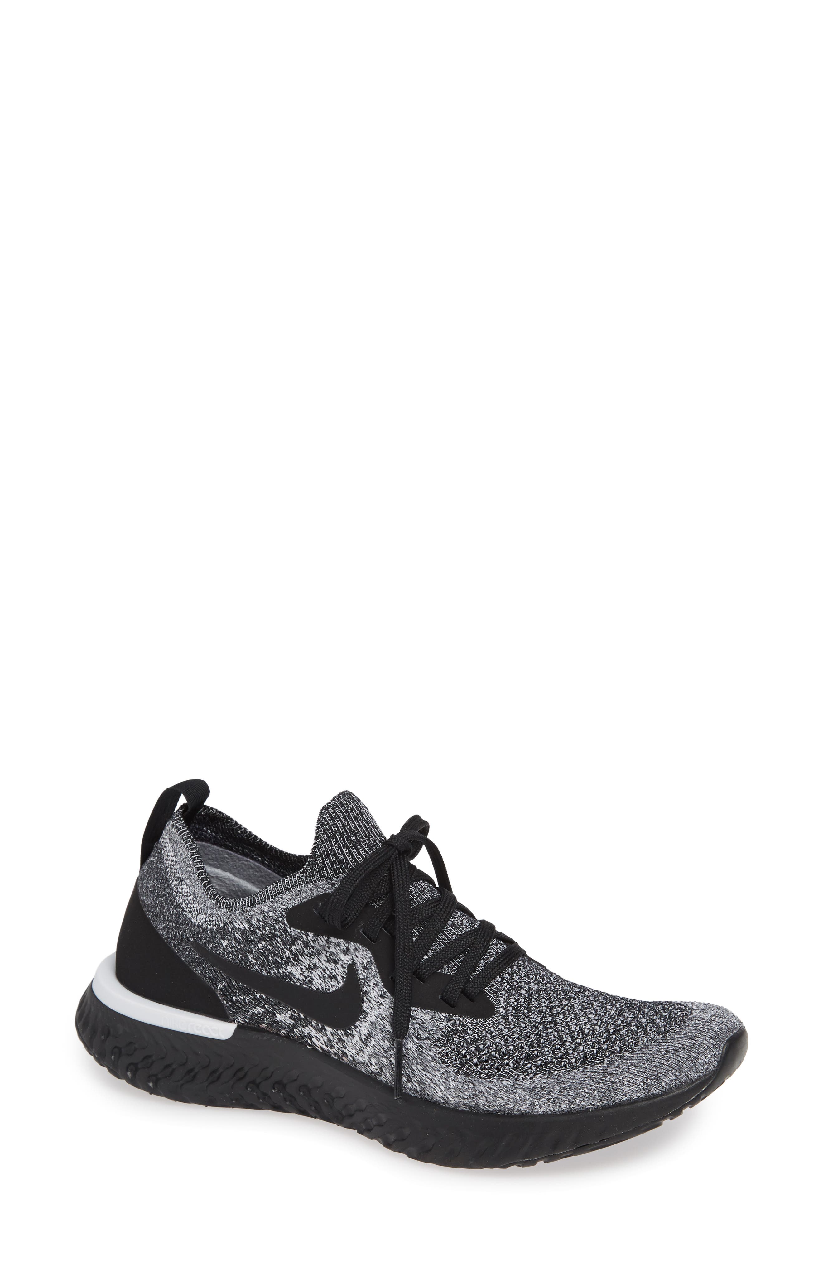 Epic React Flyknit Running Shoe, Main, color, BLACK/ BLACK-WHITE