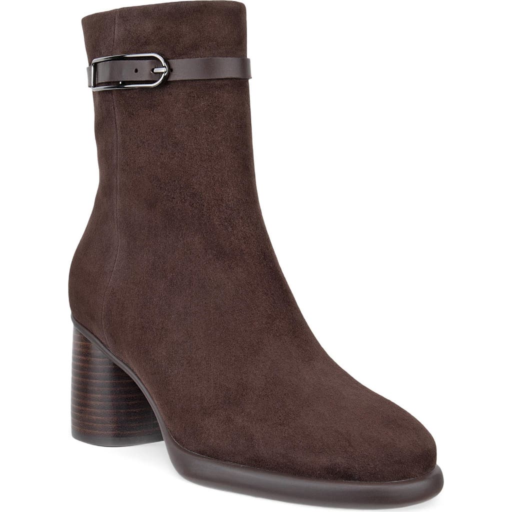 Ecco Sculpted Lx 55 Leather Bootie In 05178 Mocha