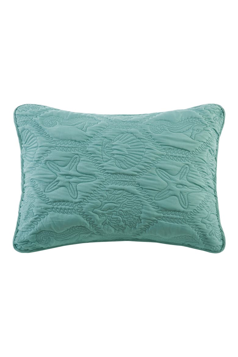 Shore Embossed 3-Piece Quilt Set - King, Alternate, color, BLUE TEAL