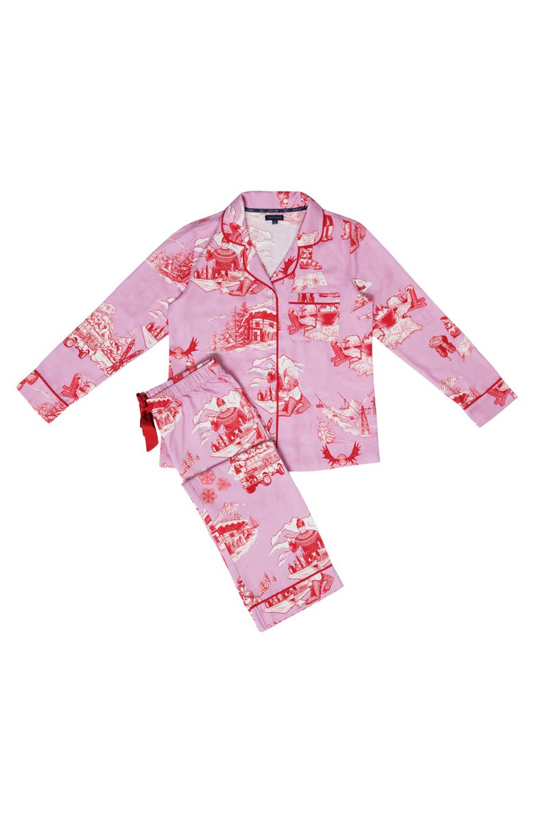 Katie Kime Bluebird Day Pajama Shorts Set, Main, color, Orange Pink