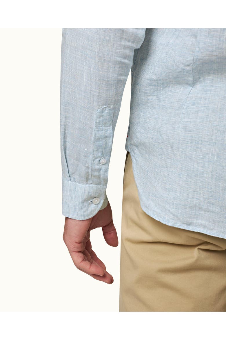 Giles Linen Tailored-Fit Shirt, Alternate, color, Pale Blue/White