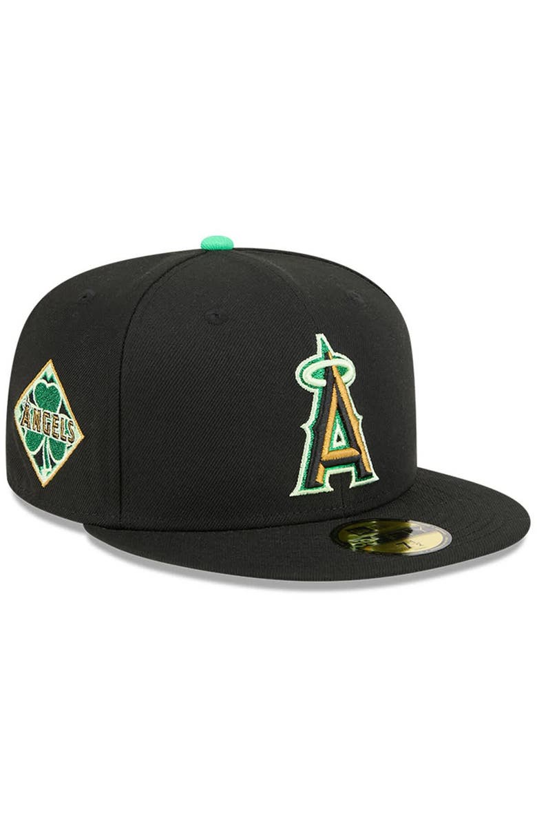 New Era Men's New Era Black Los Angeles Angels 2026 St. Patrick's Day 59FIFTY Fitted Hat, Main, color, Black