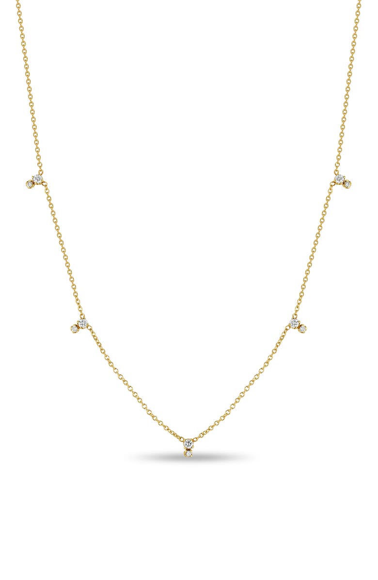 Zoë Chicco Stacked Diamond Station Necklace, Main, color, 