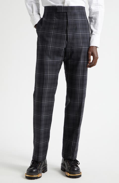 Plaid Wool Backstrap Pants