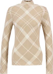 Barbour Savannah Plaid Mock Neck Cotton Sweater