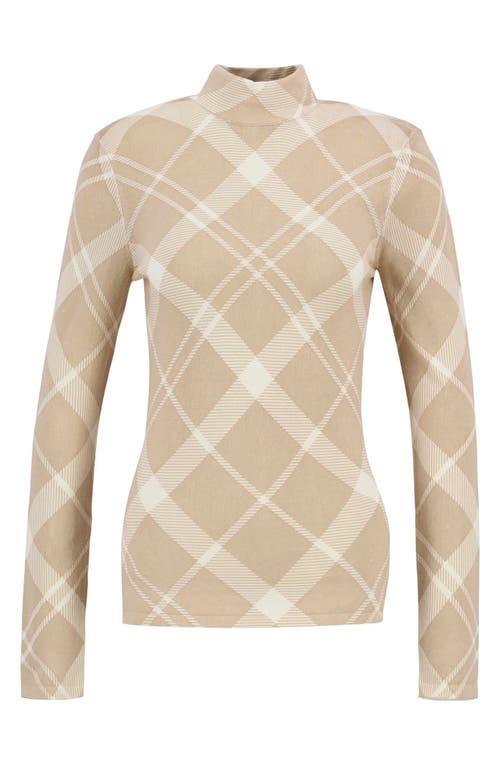 Barbour Savannah Plaid Mock Neck Cotton Sweater In Neutral