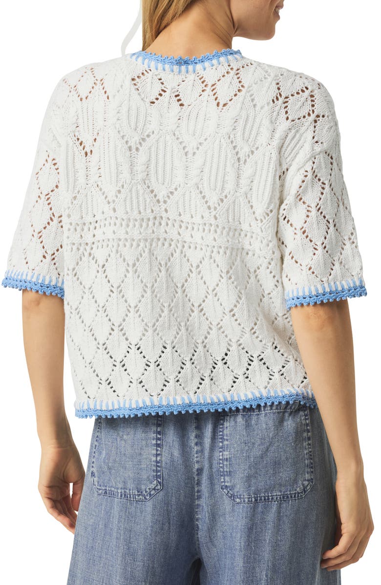Splendid Keke Crochet Trim Pointelle Sweater, Alternate, color, 