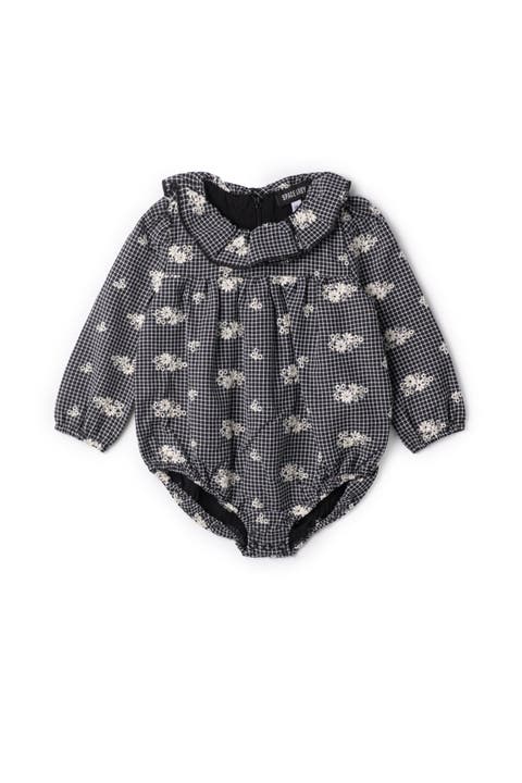 Checkered Embroidered Bubble Romper (Baby)