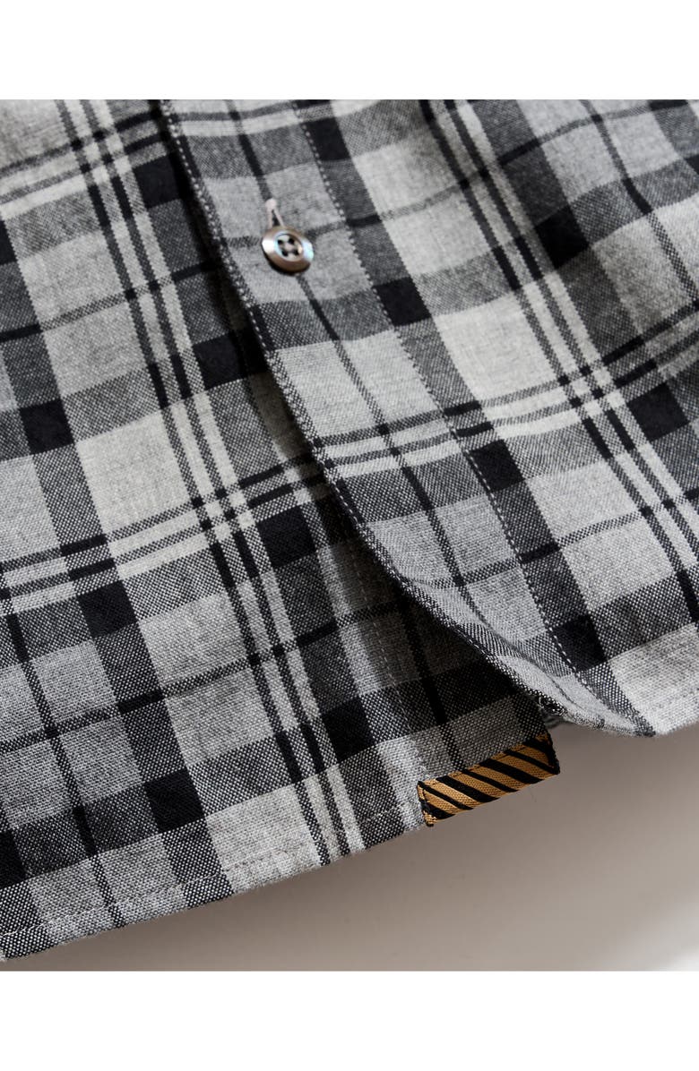 Billy Reid Hutcheson Plaid Cotton Button-Up Shirt, Alternate, color, Grey/ Black