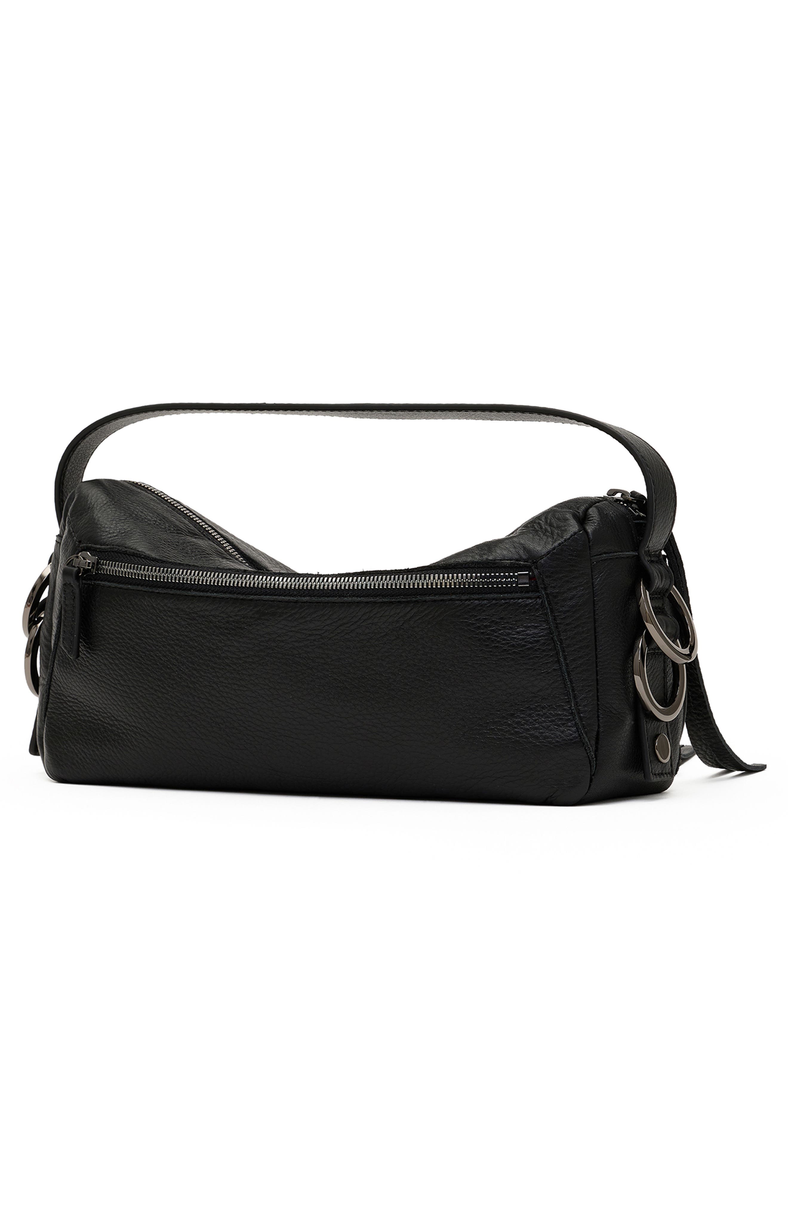 Doxie Medium Leather Shoulder Bag, Alternate, color, BLACK/GUNMETAL