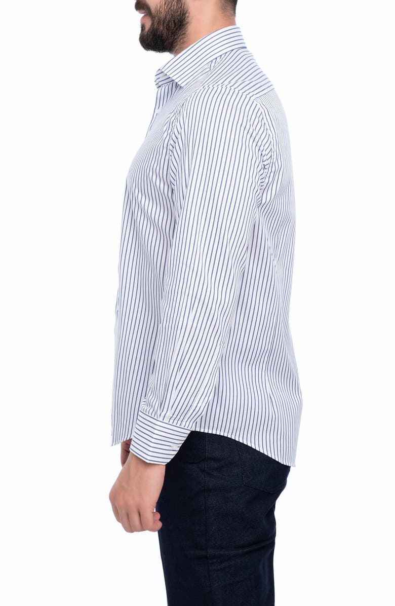 VELLAPAIS Barkson Slim Fit Cotton Dress Shirt, Alternate, color, Navy Blue