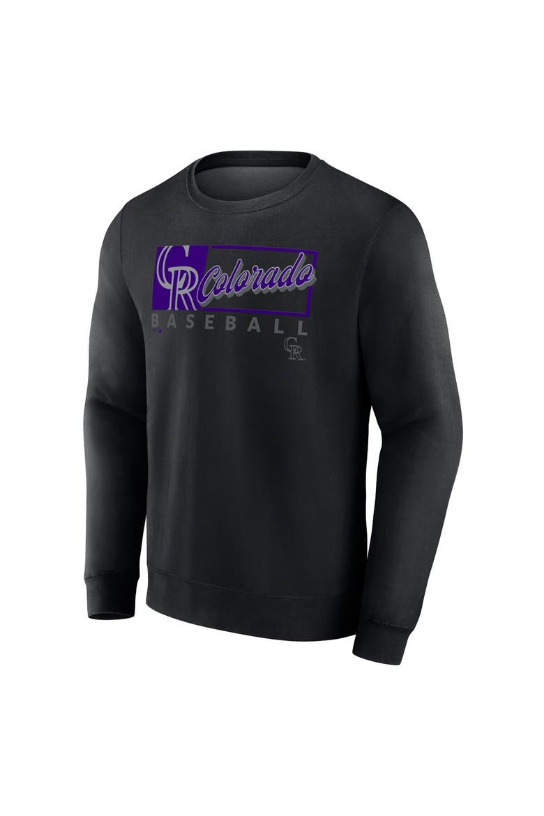 Men's Fanatics Black Colorado Rockies Focus Fleece Pullover Sweatshirt, Alternate, color, Black