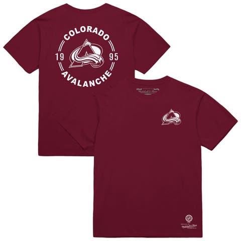 Men's Mitchell & Ness Burgundy Colorado Avalanche Core Penalty Box 3.0 T-Shirt