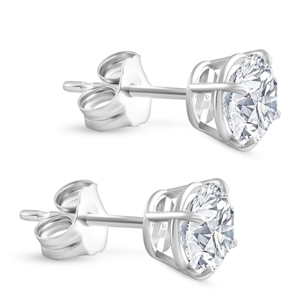 Женские аксессуары Bliss Diamond 2Ct T.W. Round Cut Diamond Studs in 14k Gold Push Back Women's Earrings — фото 2