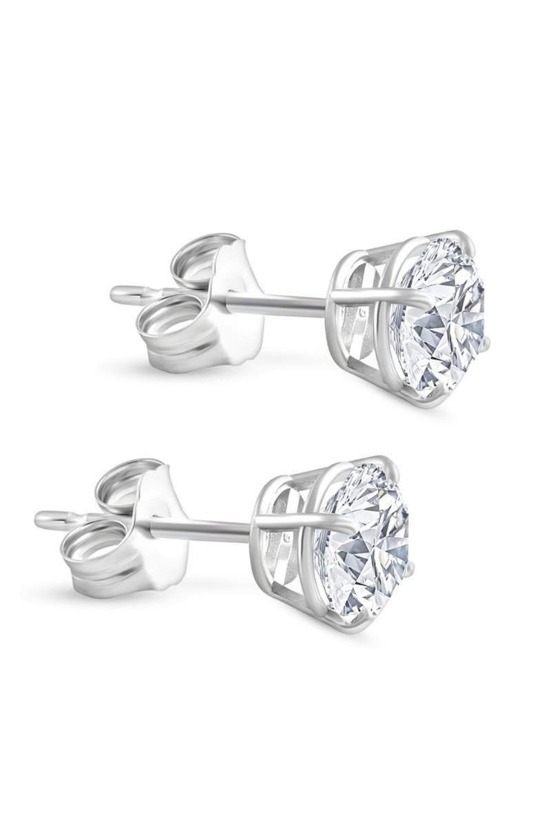 Bliss Diamond 2 - 6 Ct TW Round Diamond Studs in 14k Gold Lab Grown Earrings, Alternate, color, White Gold - 2Ct