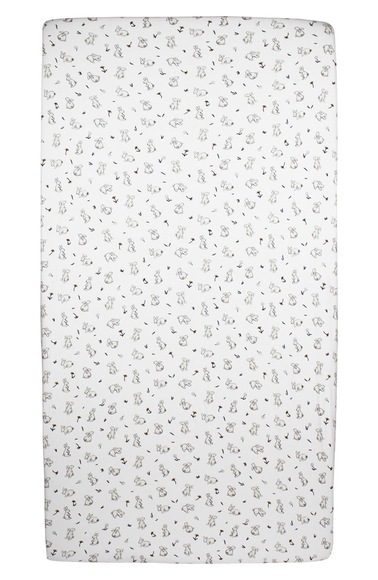 L'ovedbaby Organic Cotton Crib Sheet, Main, color, Bunny