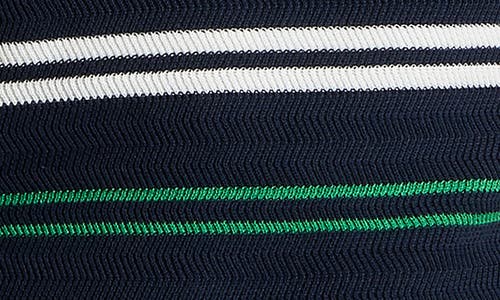 Ben Sherman Herringbone Stripe Polo In Dark Navy