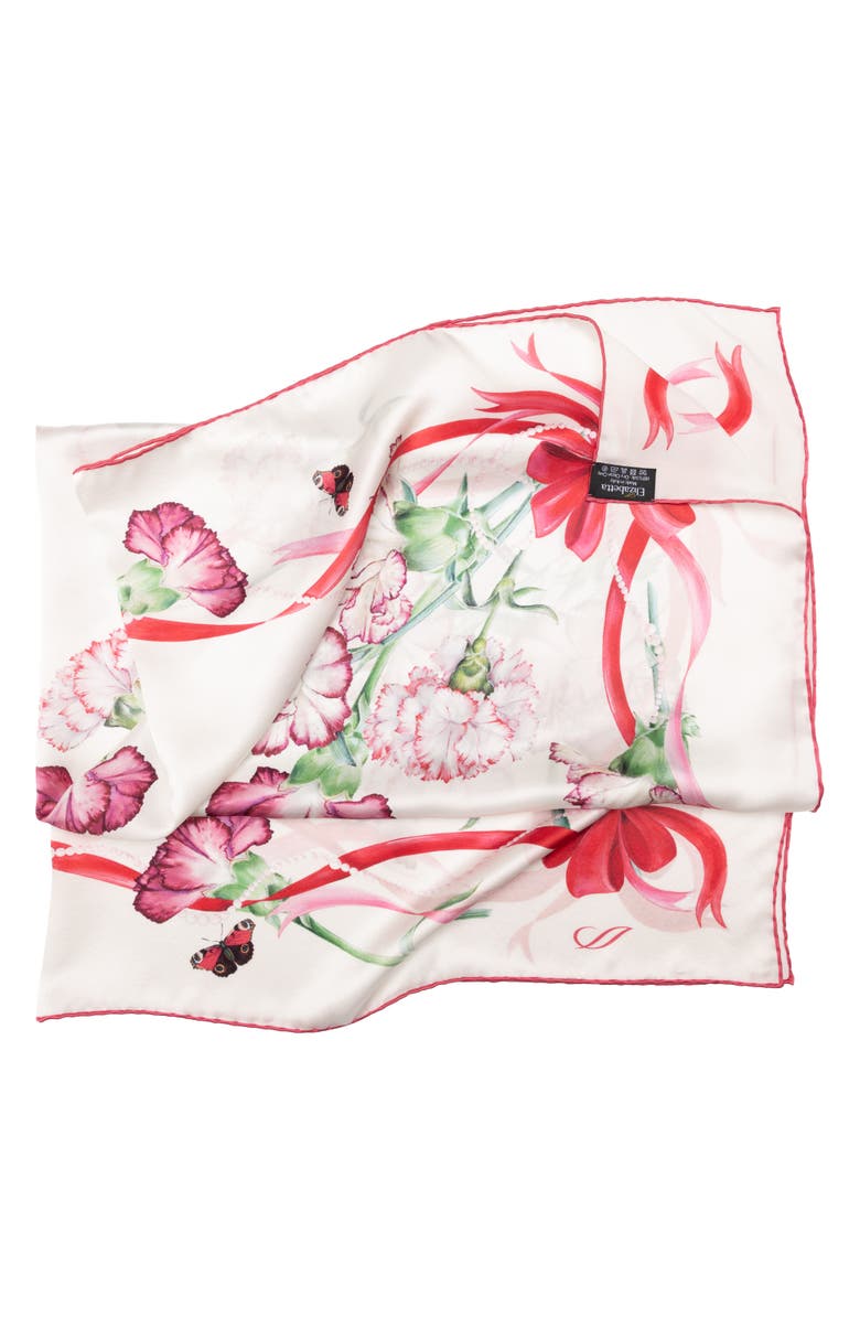 Elizabetta Fior di Mamma - Hand Rolled Silk Foulard for Women, Alternate, color, Red