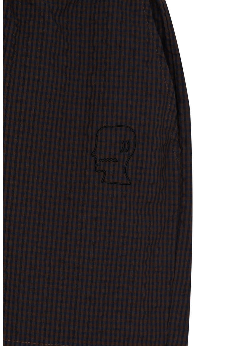 Gingham Seersucker Shorts, Alternate, color, BLACK