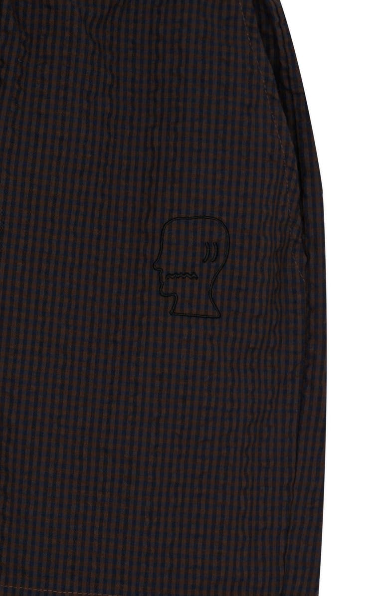Brain Dead Gingham Seersucker Shorts, Alternate, color, Black