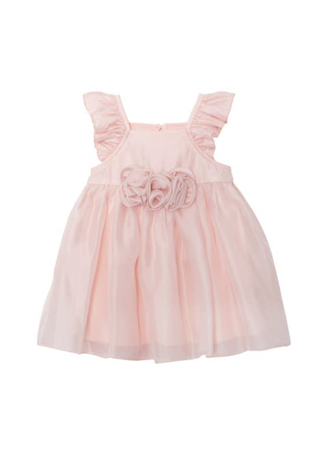 Sweet Peony Pink Flutter Sleeve Dress