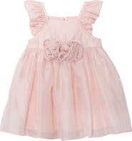 Isobella & Chloe Sweet Peony Pink Flutter Sleeve Dress