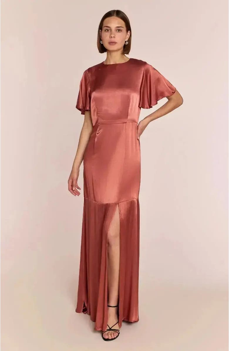 Rewritten Sienna Capped Sleeve Dress, Main, color, Terracotta