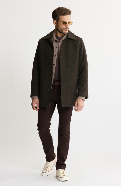 Jachs Herringbone Coat In Brown