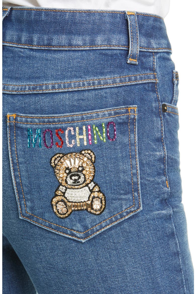 Beaded Bear Skinny Jeans, Alternate, color, 0295 BLUE