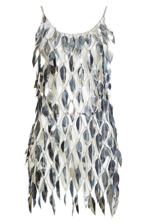 Shop Rabanne Leaf Chain Mail Minidress In Silver