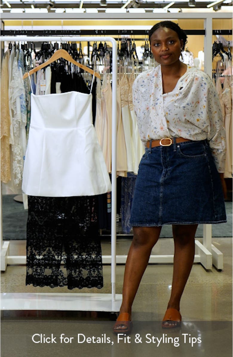 Amaya Strapless Mixed Media Cocktail Dress, sales video thumbnail