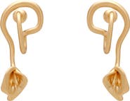 Cult Gaia Calla Wavy Brushed Statement Drop Earrings