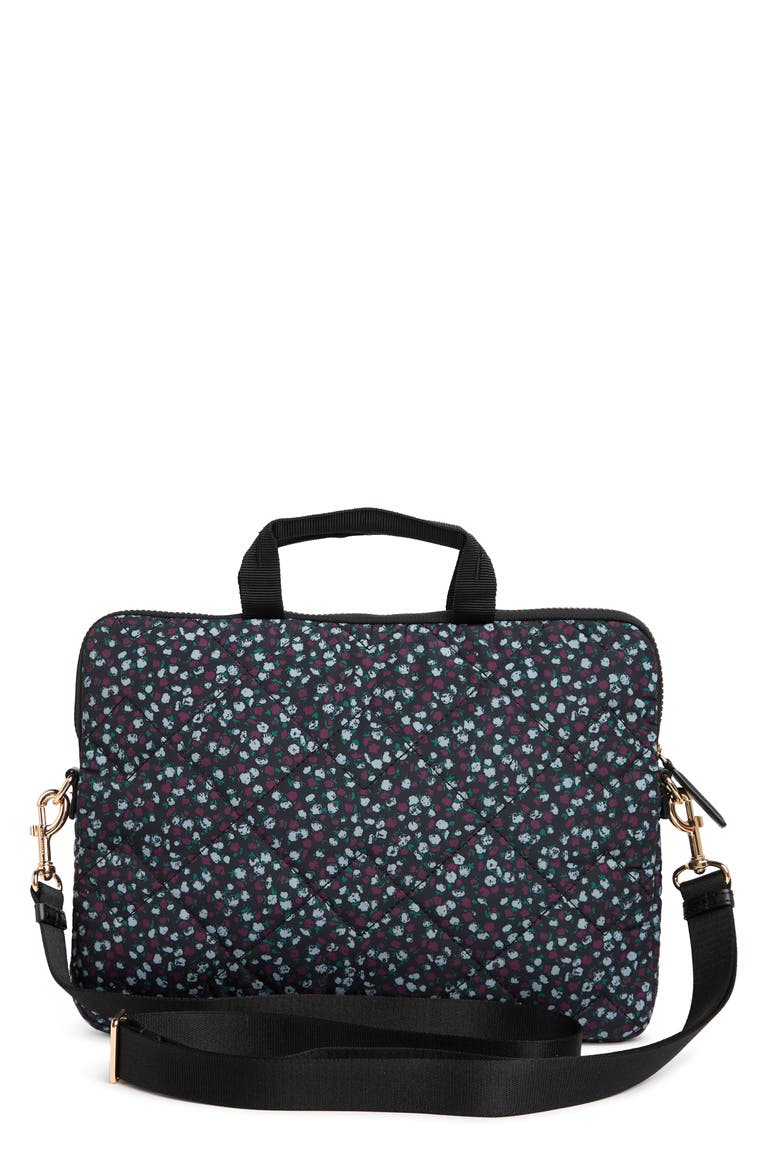 Quilted Nylon Cosmetic Printed Bag, Alternate, color, BLUE MIRAGE MULTI