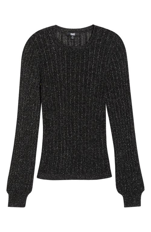 Paige Adela Metallic Ribbed Sweater In Black