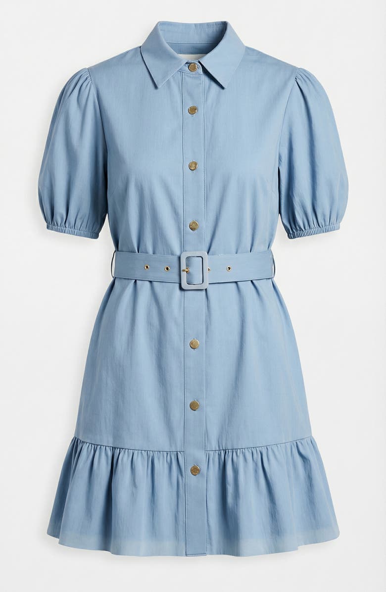 Modenaire Belted Button Up Mini Dress, Alternate, color, Light Blue