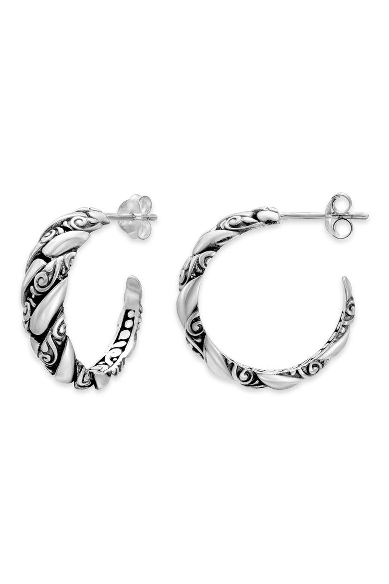 Sterling Silver Interlocking Hoop Earrings, Main, color, SILVER