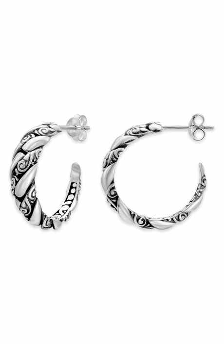 SAMUEL B. Sterling Silver Interlocking Hoop Earrings