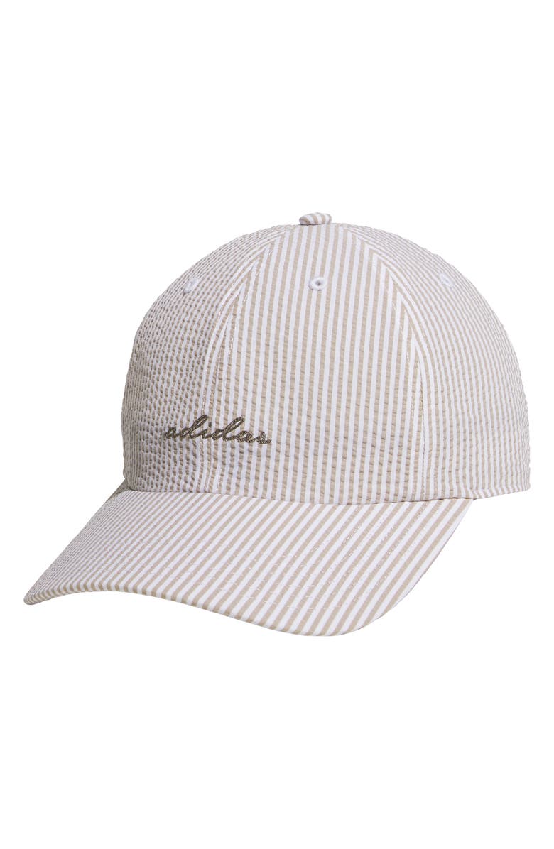 adidas Seersucker Baseball Cap, Main, color, Wonder Cargo Khaki/ Clay Grey