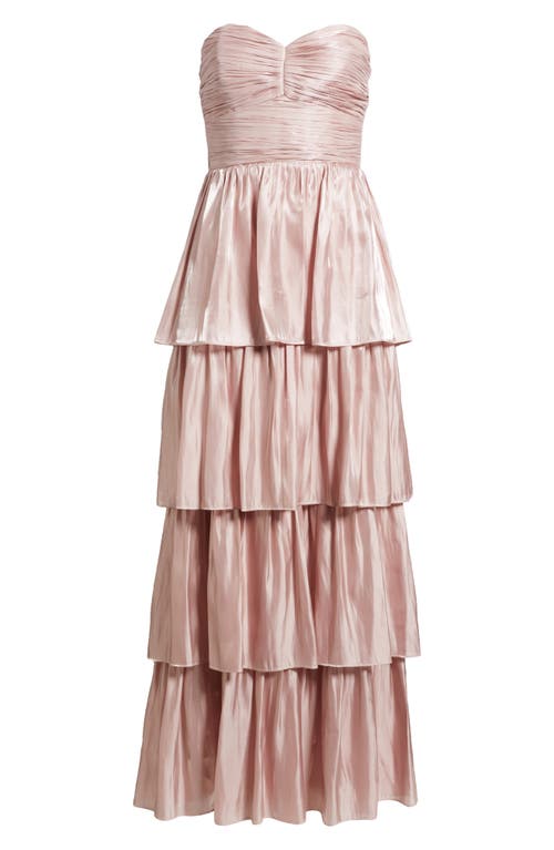 LULUS LULUS BELLA STRAPLESS TIERED GOWN