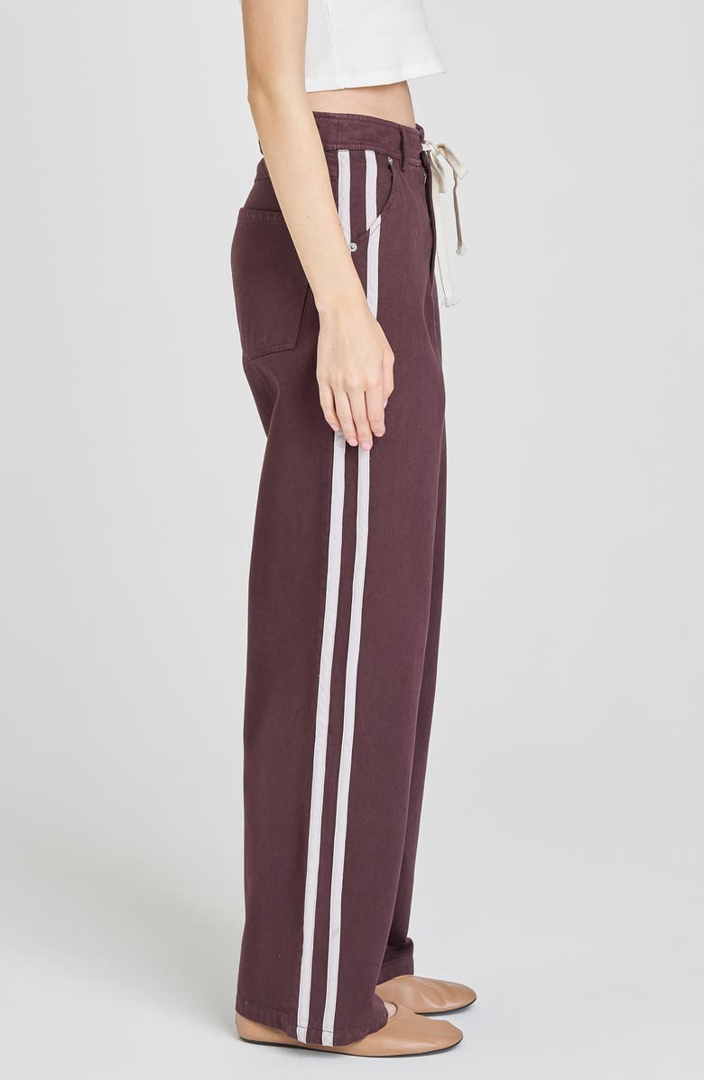 WAYF Mercer Denim Track Pants, Alternate, color, Brown