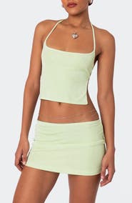 EDIKTED Keke Tie Back Halter Top