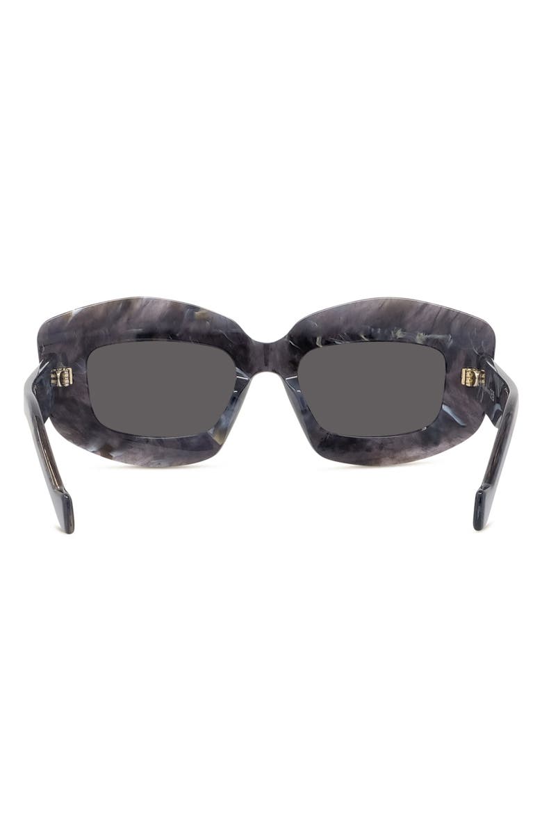 Loewe Anagram 49mm Small Rectangular Sunglasses, Alternate, color, Black Horn / Smoke