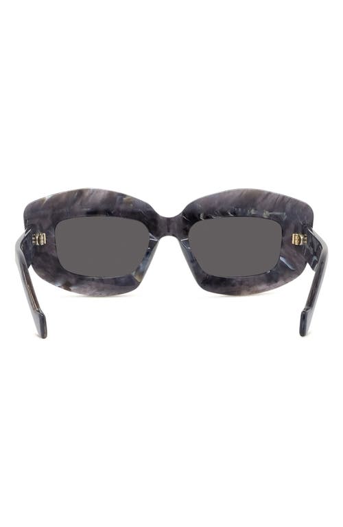 Loewe Silver Screen Chunky Acetate Rectangle Sunglasses In Black