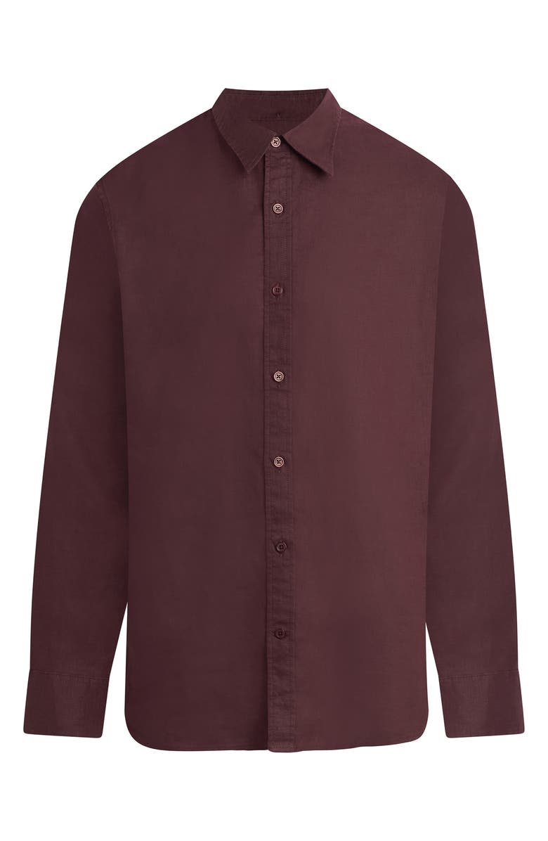 Joe's Jeans Jakob Linen Button-Up Shirt, Alternate, color, Marron