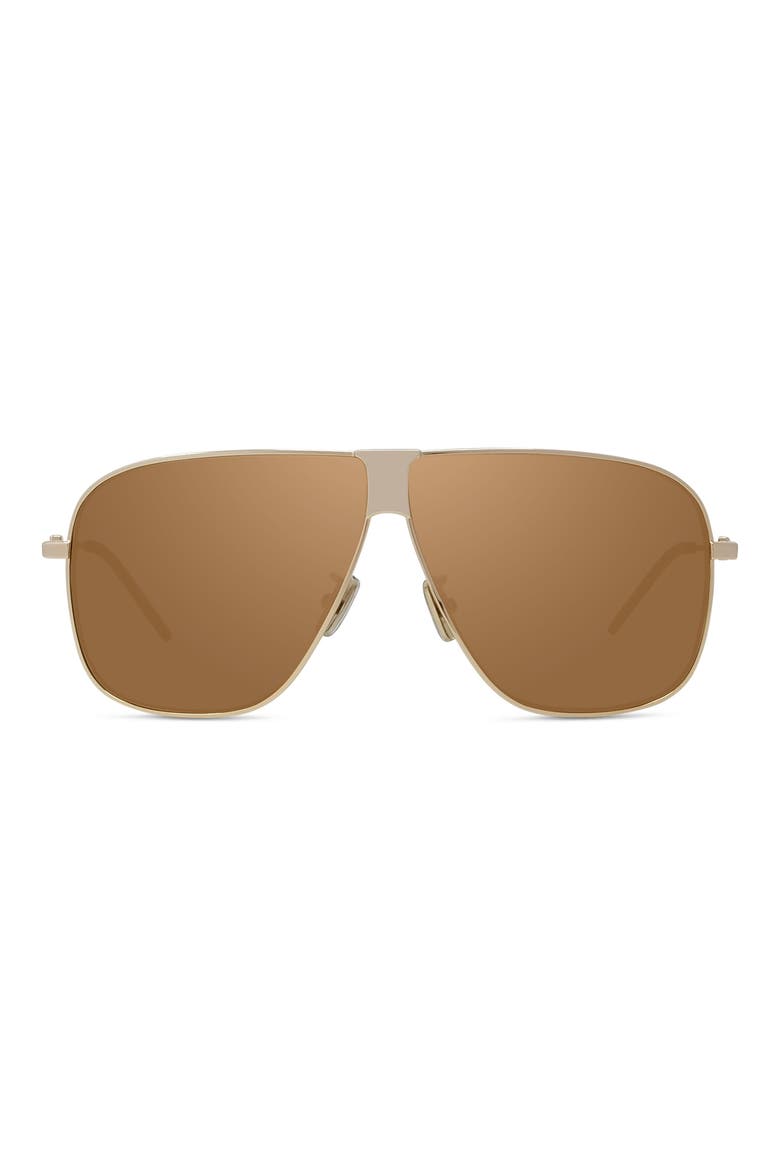 GV Speed 64mm Oversize Mirrored Pilot Sunglasses, Main, color, SHINY ENDURA GOLD / BROWN