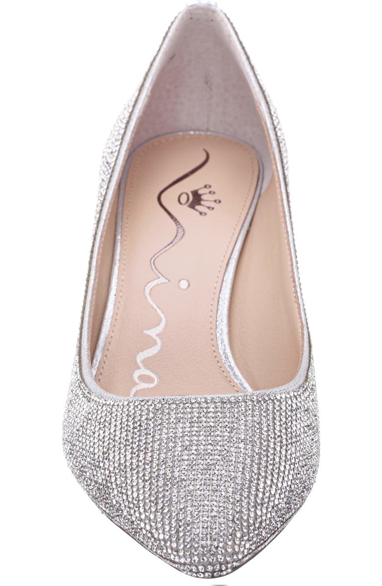 Nina Pointed Toe Pump, Alternate, color, True Silver